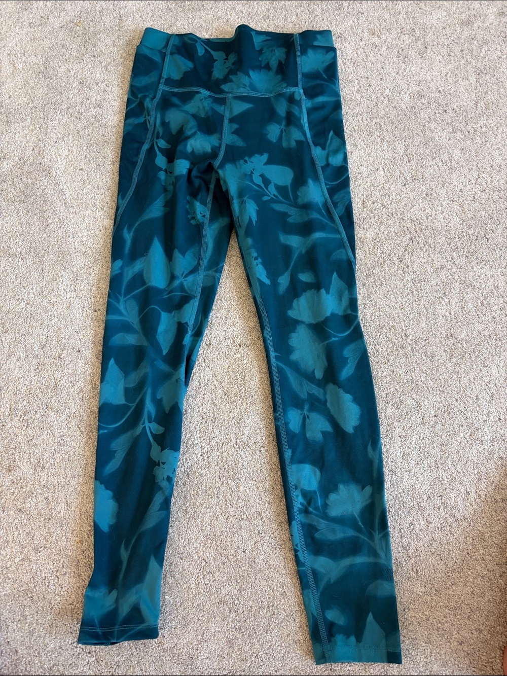 all in motion Teal Floral High-Rise Leggings